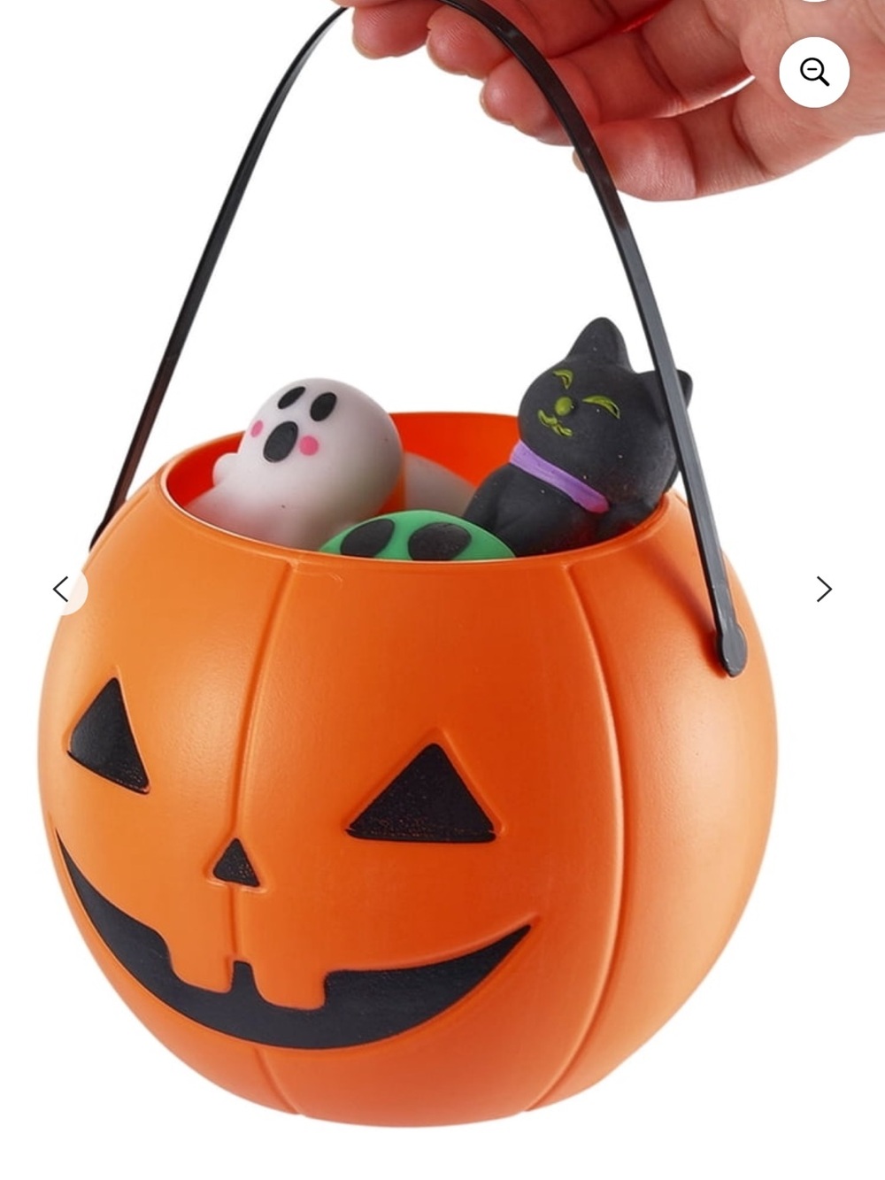 TWO 2 Halloween Pumpkin Treat Buckets - Jack-O'-Lantern Candy Holders 18 Squishy